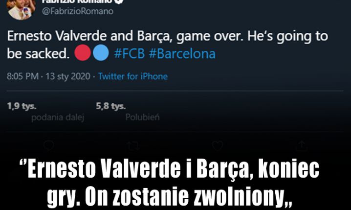MEDIA ZGODNE! Valverde zwolniony z Barçy!